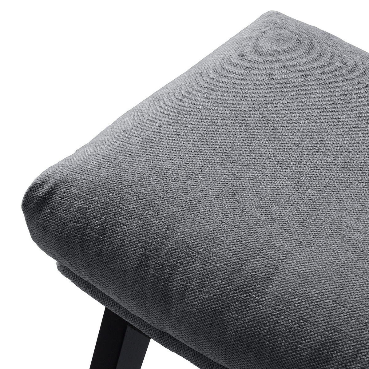 POLSTERHOCKER - Schwarz/Grau, Eichenholz/Holz (54/41/41cm) - home24