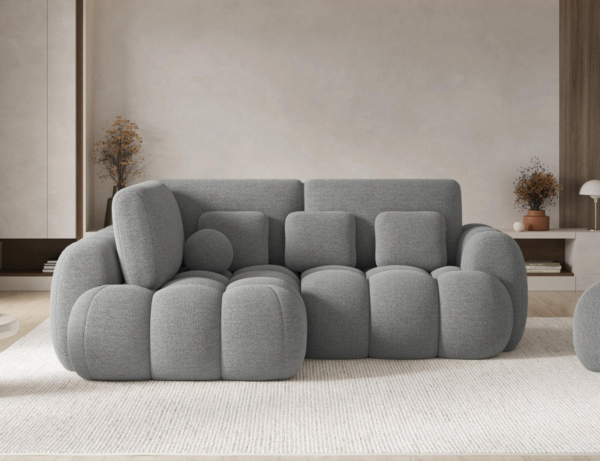 ECKSOFA COZION L-Form mit Schlaffunktion & Bettkasten – Modernes 3-Sitzer Sofa, HR-Kaltschaum, Wellenfederung, 267 × 165 cm - Schwarz/Grau, Kunststoff (165/267cm) - Wohnideebilder