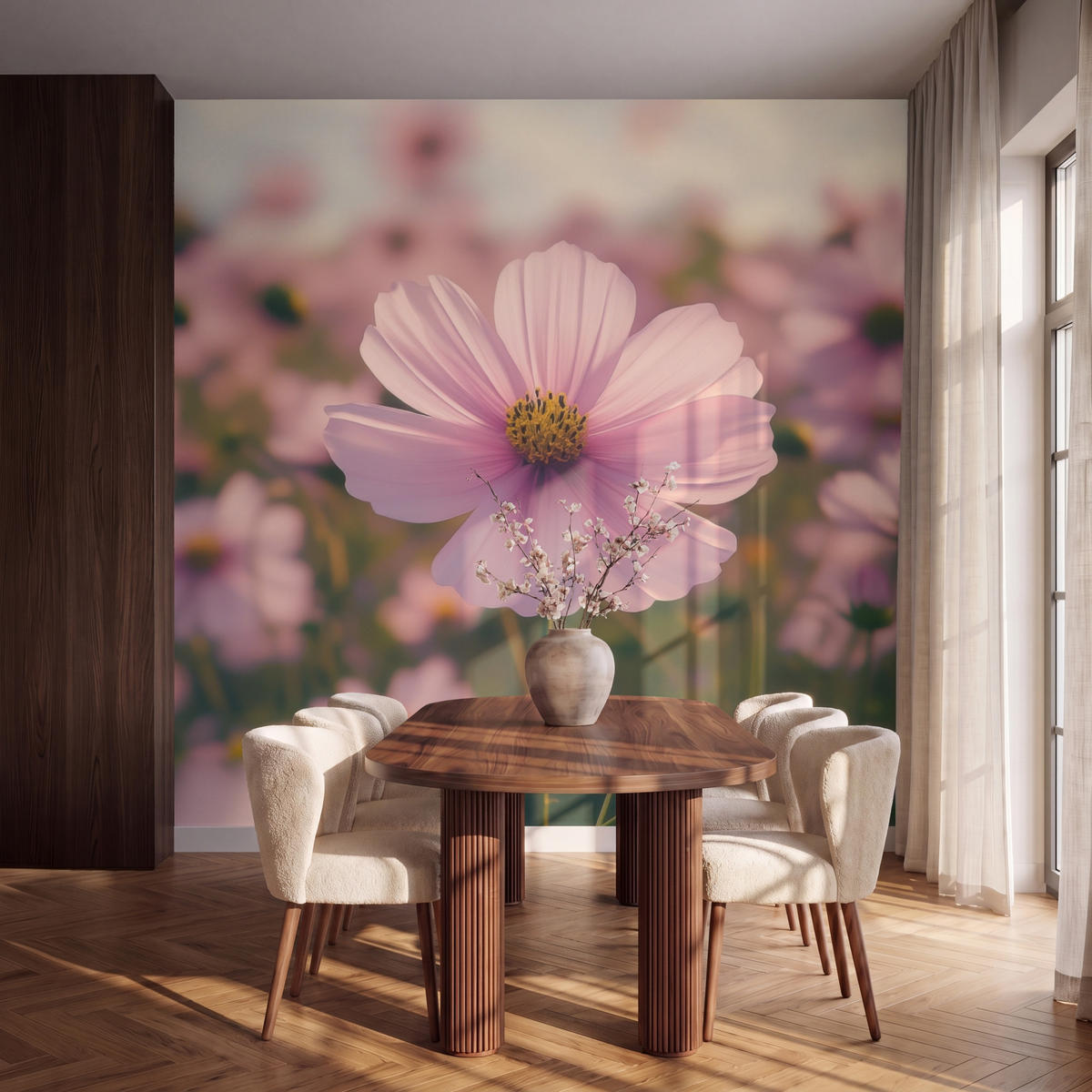 TAPETE - Blumen - Lila - Unscharf - 260x240 cm - Rosa, Papier (260/240cm) - OnlyWow