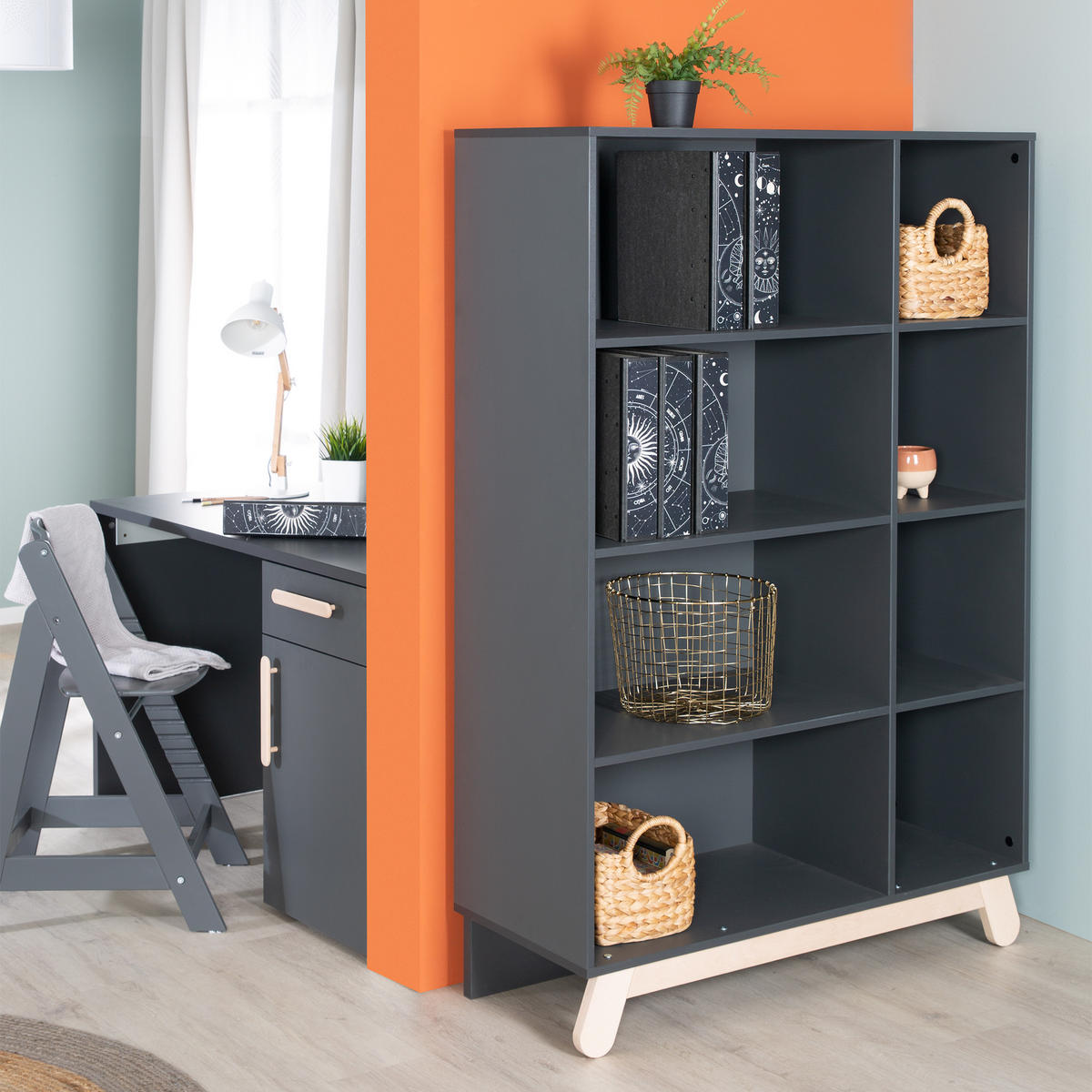 SPIELREGAL Jara - Anthrazit, Holzwerkstoff (107/159/42cm) - Roba