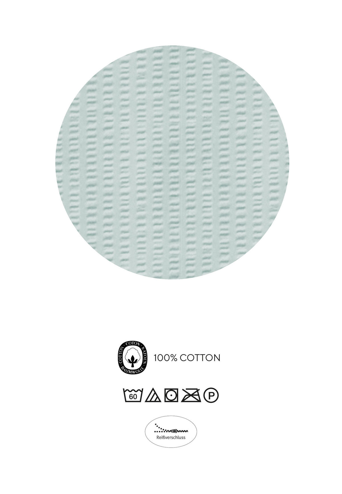 BETTWÄSCHE-GARNITUR Seersucker Sommerwiese aqua, 155x220 cm + 80x80 cm - Türkis, Textil (155/220cm) - biberna