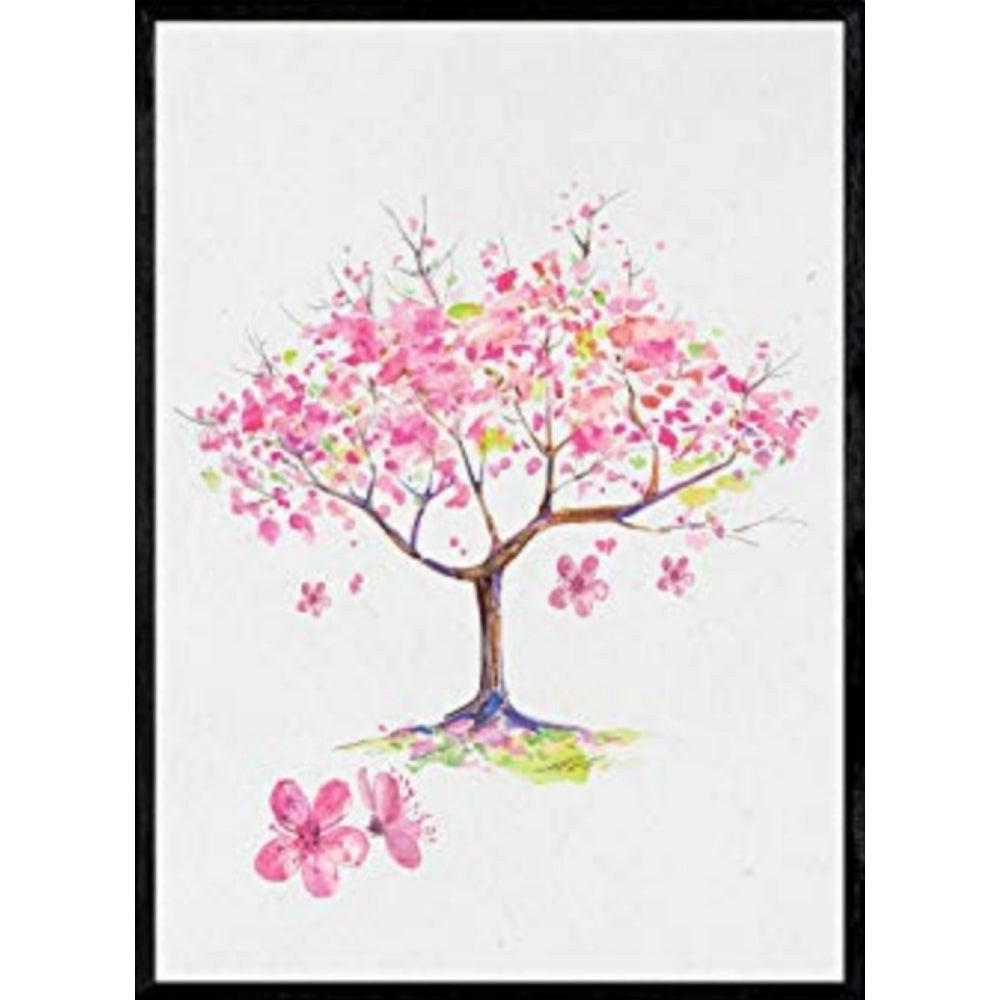 POSTER Blumenkränze Mandelblüte A4 Rahmenlos - Klar, Papier (29.7/5/21cm) - Nacnic