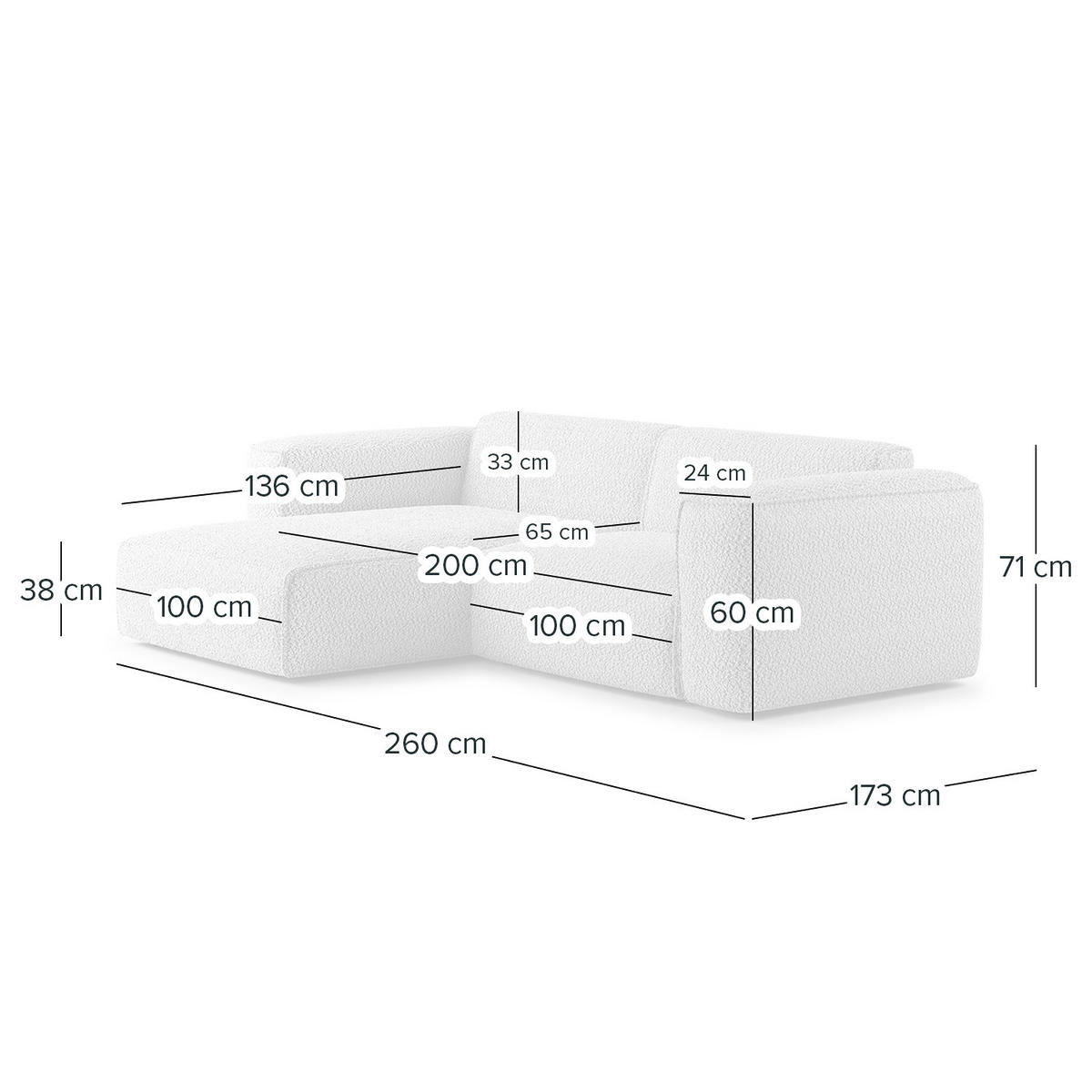 1,5-SITZER ECKSOFA mit Longchair - Schwarz/Grün, Kunststoff/Textil (260/173cm) - home24