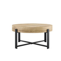 COUCHTISCH 68/68/36 cm schwarz holzfarben aus MDF mit Metallgestell - Schwarz, Holzwerkstoff (68/68/36cm) - OKWISH