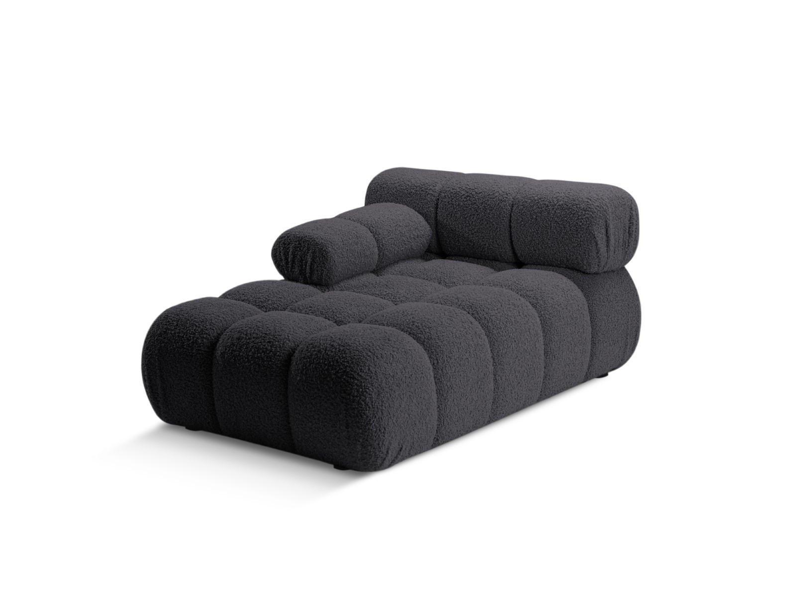 CHAISELONGUE links Bellis aus Boucle graphit - Graphitfarben, Textil (94/70/155cm) - Micadoni