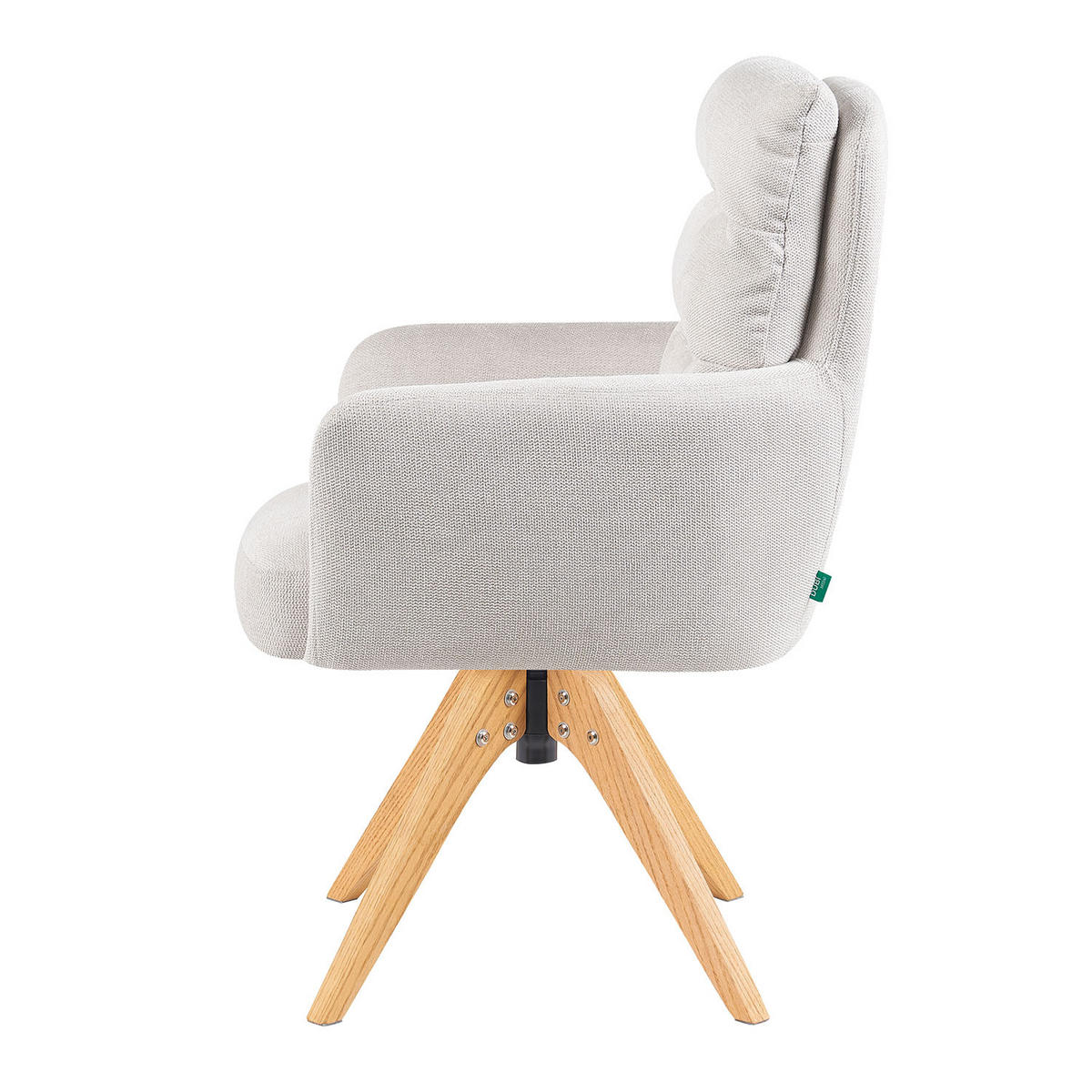ARMLEHNSTUHL Mika-Juna - Honigeiche/Creme, Eichenholz/Holz (59/94/66cm) - DUBI Möbel
