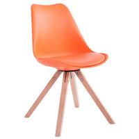 BESUCHERSTUHL Toulon Kunstleder, Gestell Buchenholz Natura Square Orange - Orange/Naturfarben, Holz/Buchenholz (48/83/56cm) - TPFLiving