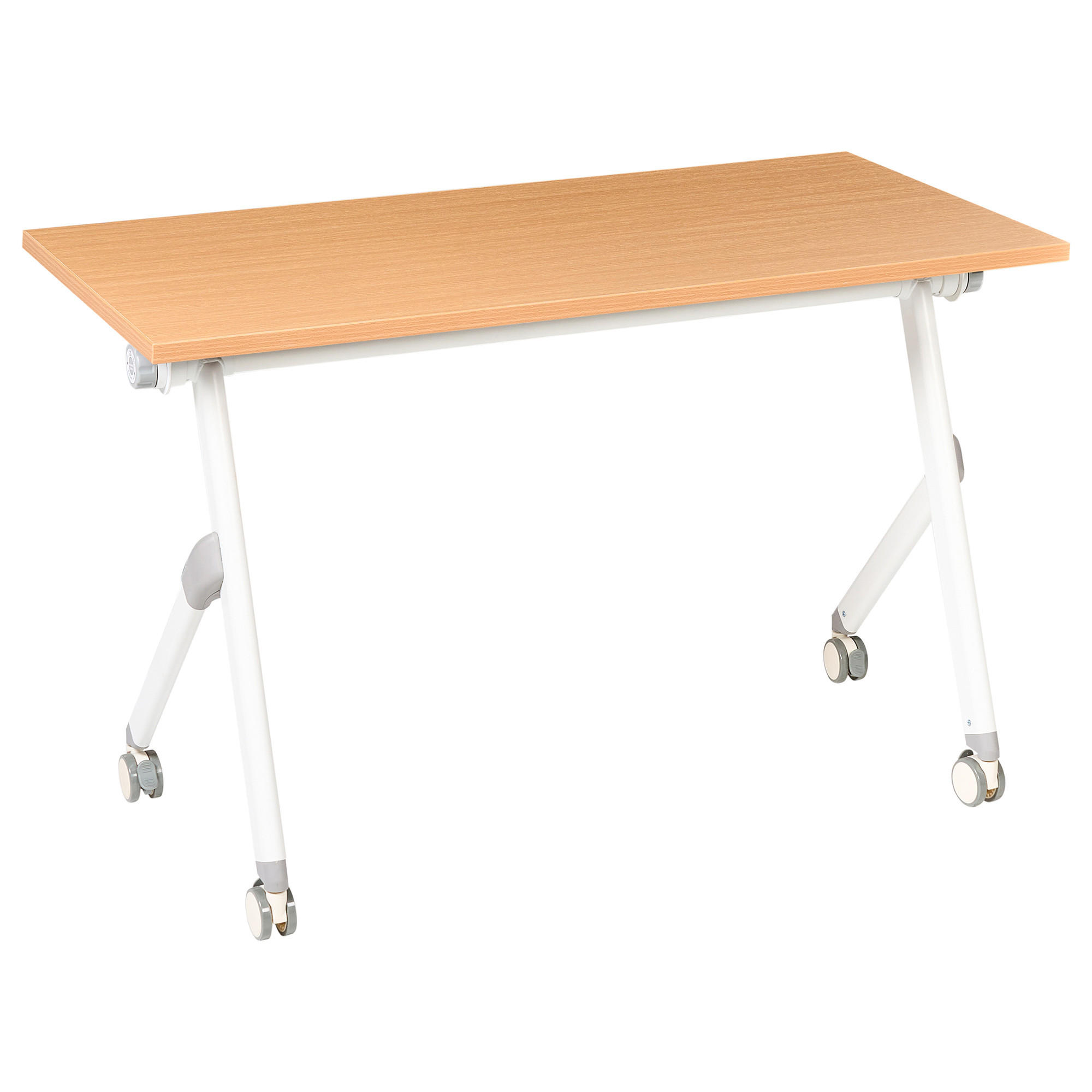 PSACÍ STŮL Skládací Hnědý 120/60 cm Bendi - bílá/hnědá, kompozitní dřevo (60/120/73cm) - Beliani