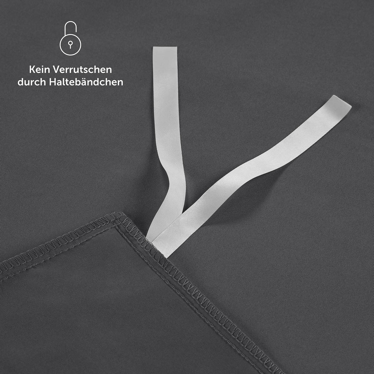 WENDEBETTWÄSCHE Ebba 155/200 cm 2 mal 80/80 cm, Anthrazit und Hellgrau - Anthrazit/Hellgrau, Textil (155/200cm) - Blumtal