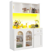 GESCHIRRSCHRANK aus MDF/Spanplatte 120x35x167 cm in Weiß mit LED - Weiß, Holzwerkstoff (120/167/35cm) - Modfu