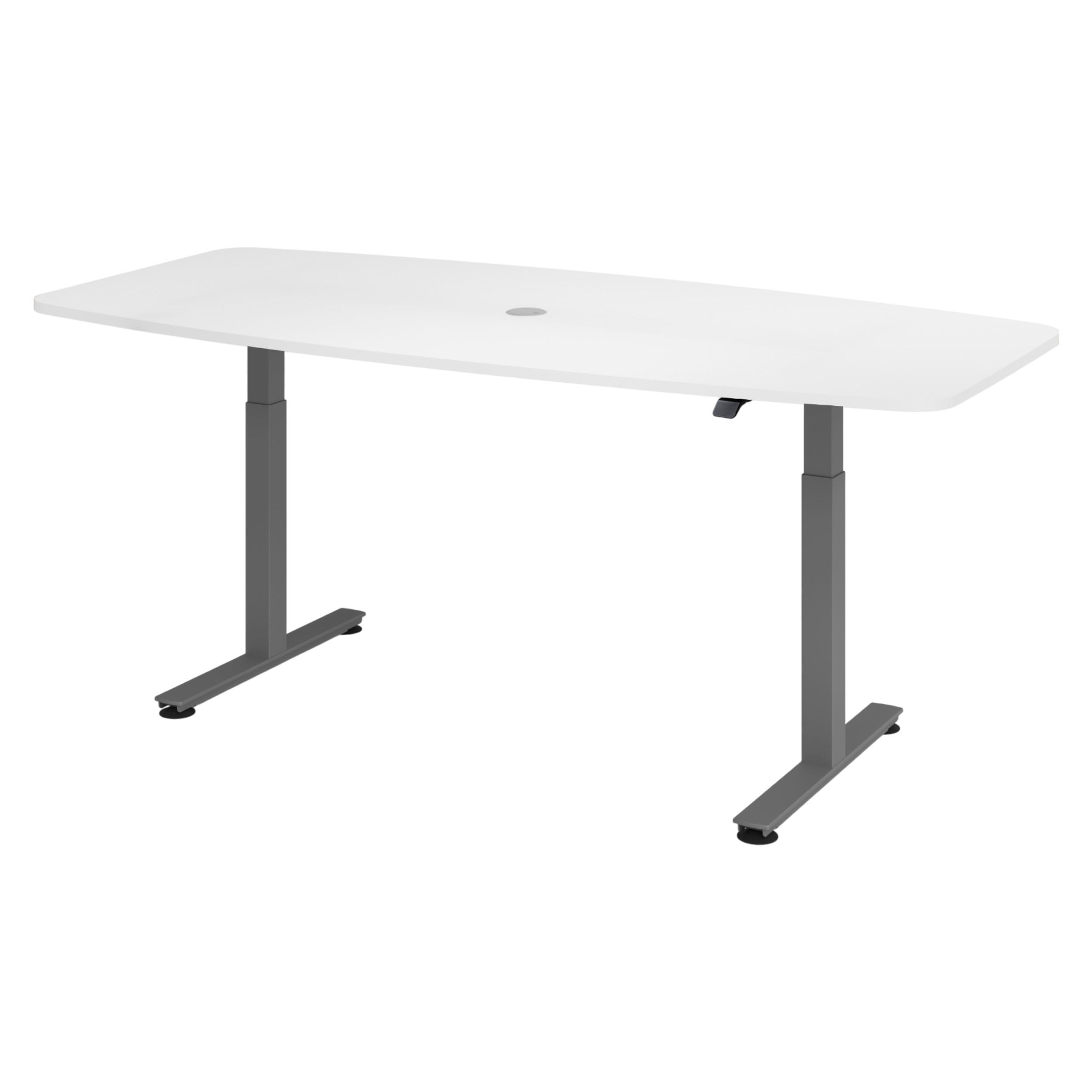 KONFERENZTISCH elektrisch XMST22 103/220/74 cm in Weiß/Graphitfarben - Graphitfarben/Weiß, Holzwerkstoff (103/220/74cm) - bümö