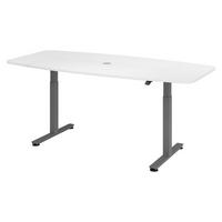 KONFERENZTISCH elektrisch XMST22 103/220/74 cm in Weiß/Graphitfarben - Graphitfarben/Weiß, Holzwerkstoff (103/220/74cm) - bümö