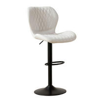 BARHOCKER mit Lehne, höhenverstellbar, PU-Kunstleder, Beige - Weiß, Kunststoff (46.5/111/38cm)