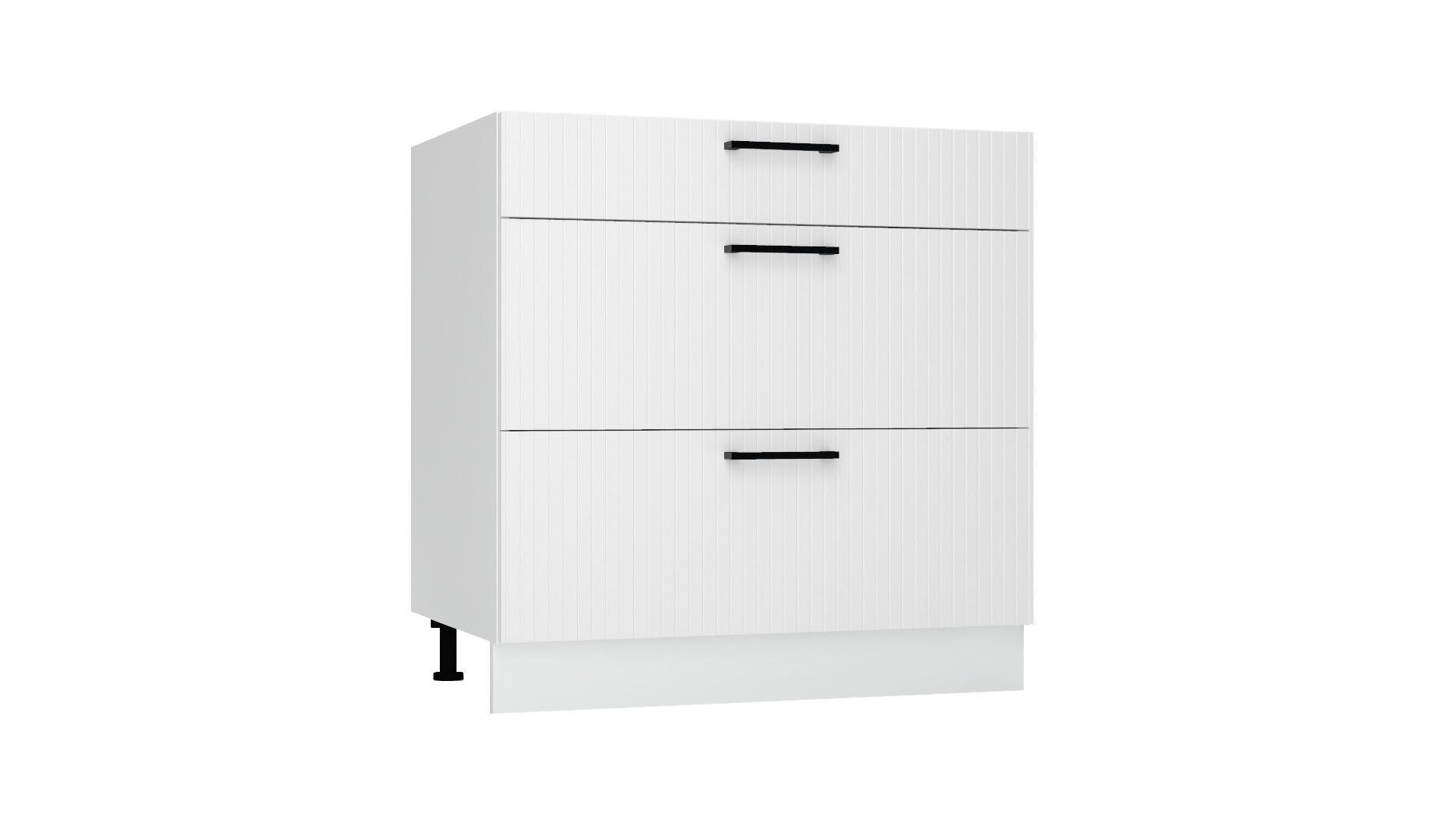 UNTERSCHRANK D80S3 - KENDRO - 3 Schubladen für effiziente Organisation - Weiß, Holz (80/82/52.4cm) - ROYAL24_MARKT