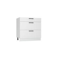 UNTERSCHRANK D80S3 - KENDRO - 3 Schubladen für effiziente Organisation - Weiß, Holz (80/82/52.4cm) - ROYAL24_MARKT