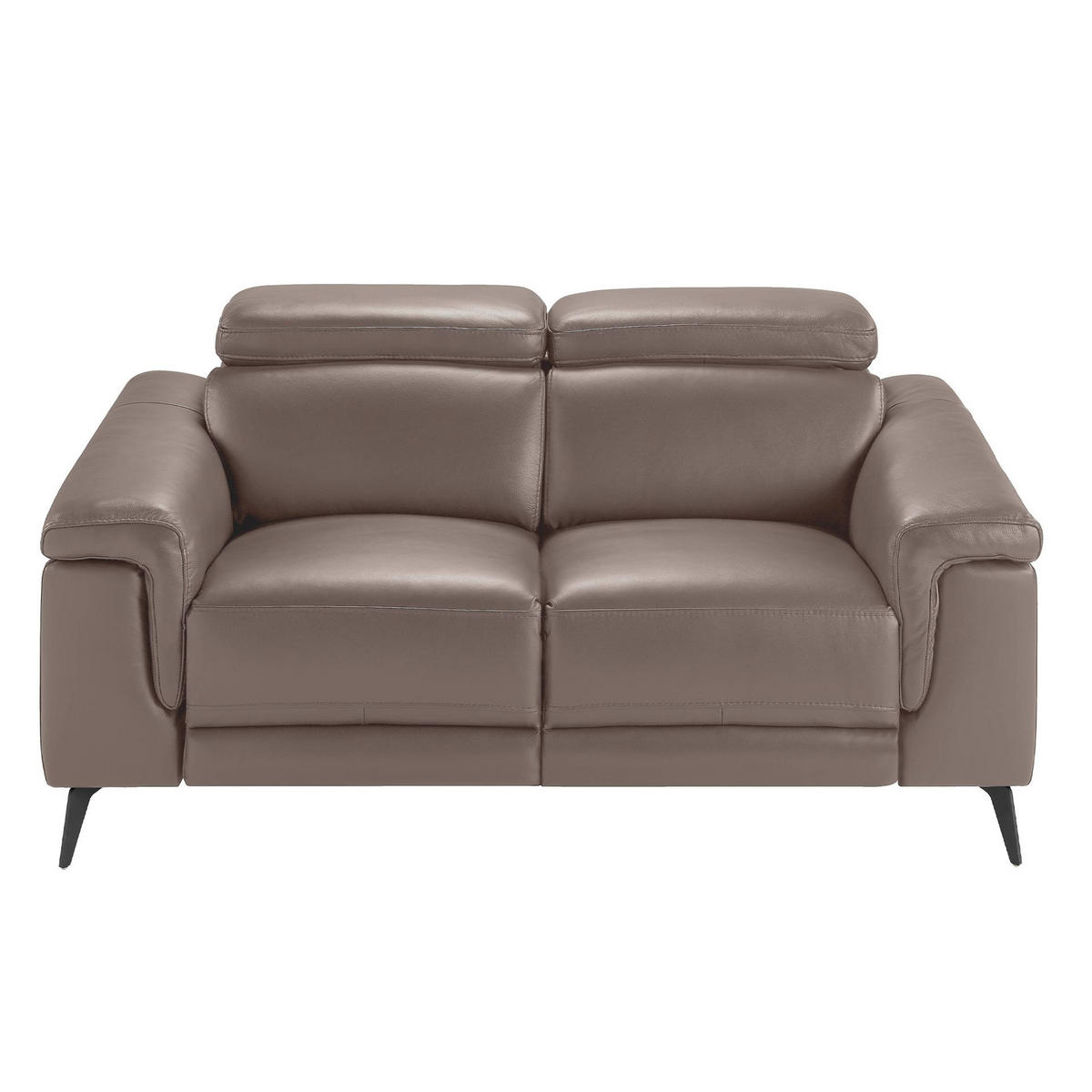 SOFA Relaxsofa 2-Sitzer Nerz Leder 170/103/99 cm - Taupe/Schwarz, Leder (170/99/103cm) - ANGEL CERDA