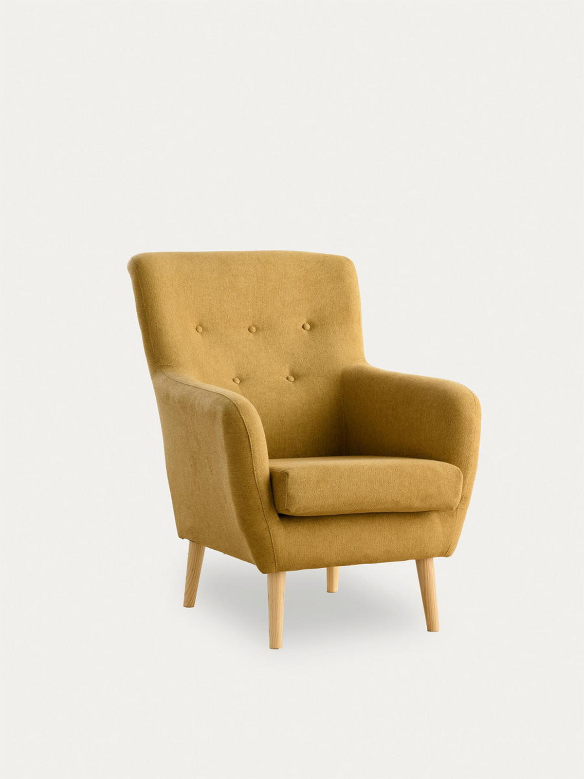 SESSEL Orsay Senf 73 cm x 97 cm - Dunkelgelb, Textil (73/97/83cm) - Kenay Home