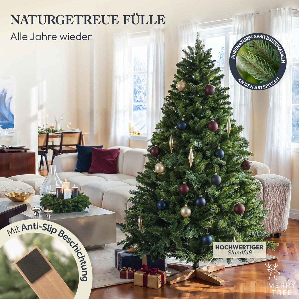 WEIHNACHTSBAUM aus PE & PVC Mix, 120 cm - Grün, Kunststoff (120cm) - Merry Tree