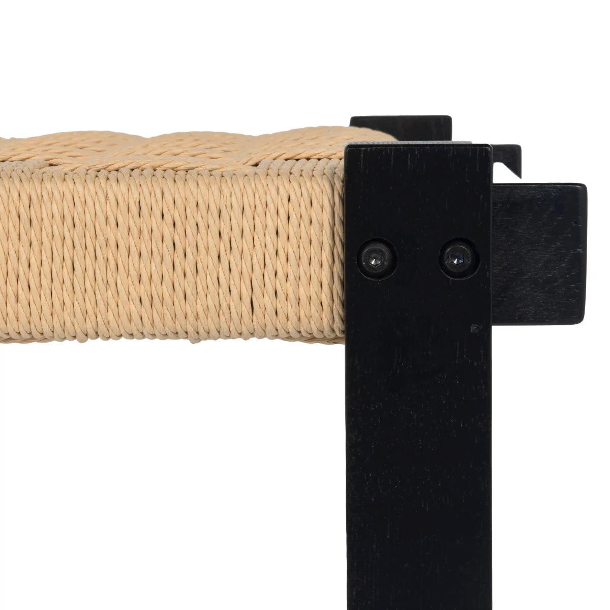 SITZBANK 110/38/47 cm Rattan / Eiche Schwarz - Beige/Schwarz, Holz/Papier (110/47/38cm) - Furnhouse