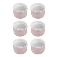 SOUFFLE AUFLAUFFORM Porzellan (6-tlg.) - Pink, Keramik (7.8/4.6/7.8cm) - Intirilife