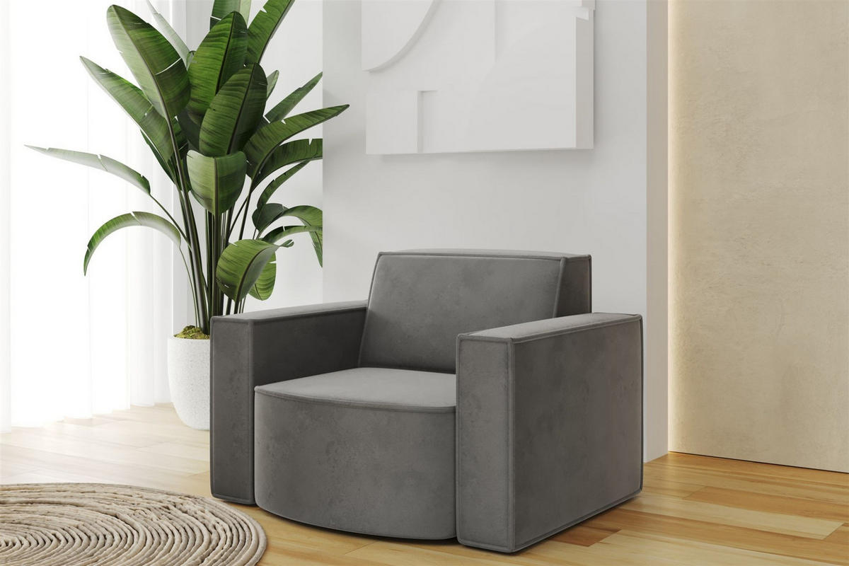 SOFASET Palma Ecksofa Sessel Opera - Anthrazit, Holzwerkstoff/Textil (236/78/165cm) - Fun Möbel