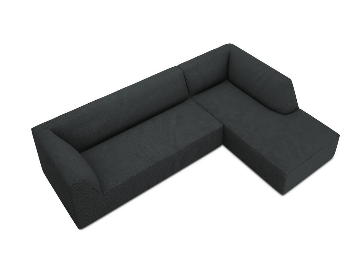 ECKSOFA rechts Ruby aus Cord schwarz 4 Sitzplätze - Schwarz, Textil (180/273cm) - Micadoni