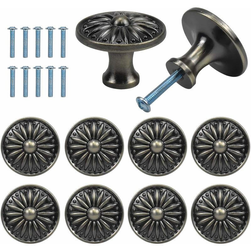 SCHRANKKNOPF Bronze 10er-Set 35 mm - Multicolor, Metall (2.5/2.5/3.5cm)