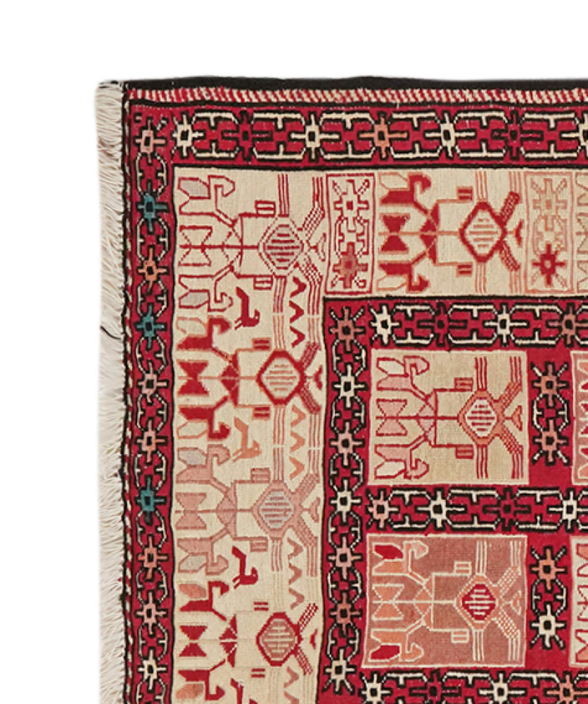 HANDWEBTEPPICH Sumak Shahsavan Beige 89/69 cm Schurwolle - Beige, Textil (69/89cm) - Looma
