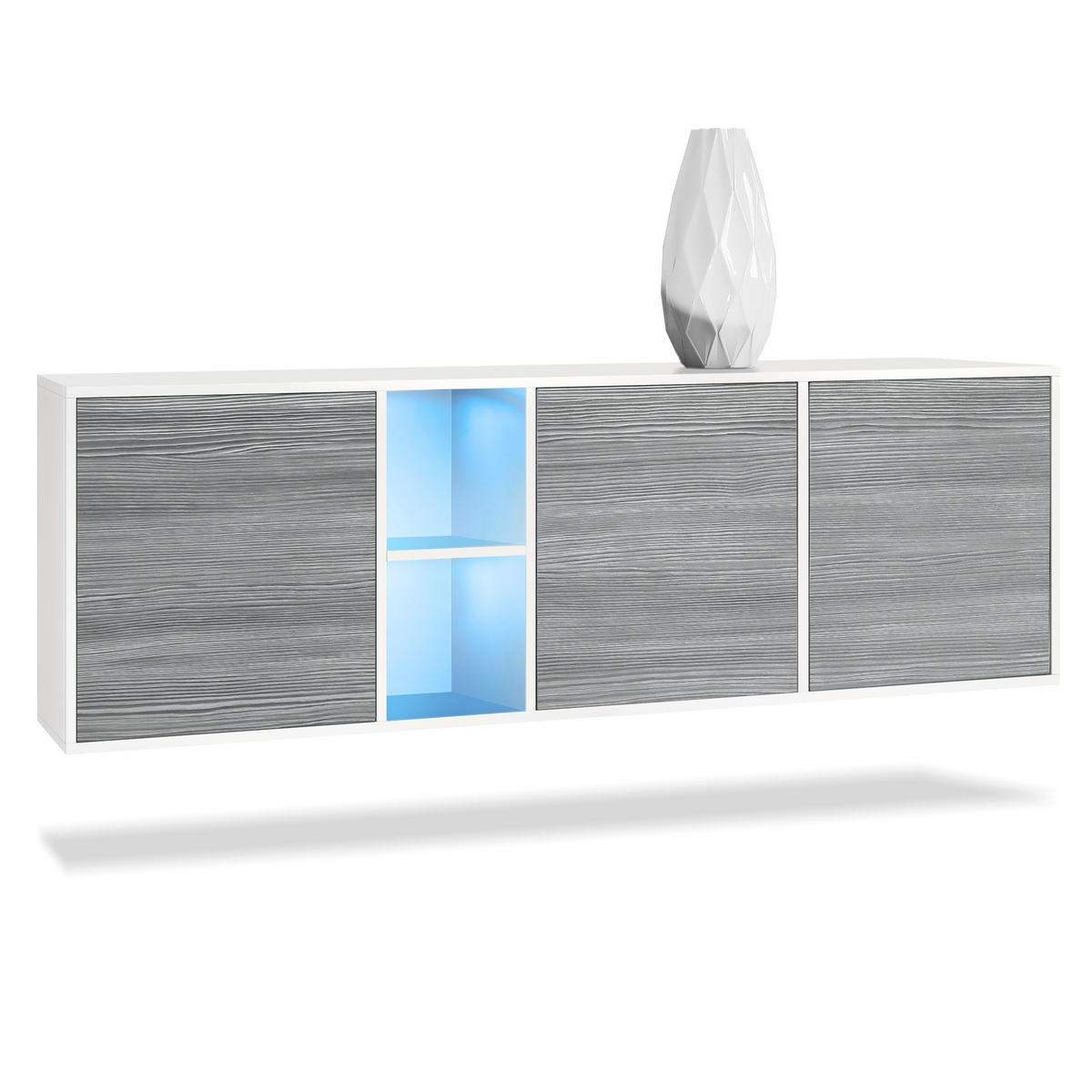 SIDEBOARD Cuba Türen in Avola-Anthrazit - Anthrazit, Holzwerkstoff (182/53/35cm) - Vladon