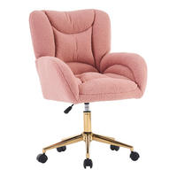 DREHSTUHL Teddy-Stoff höhenverstellbar und 360° drehbar 64/62/92.5 cm Rosa - Rosa, Textil (62/92.5/64cm) - Redom