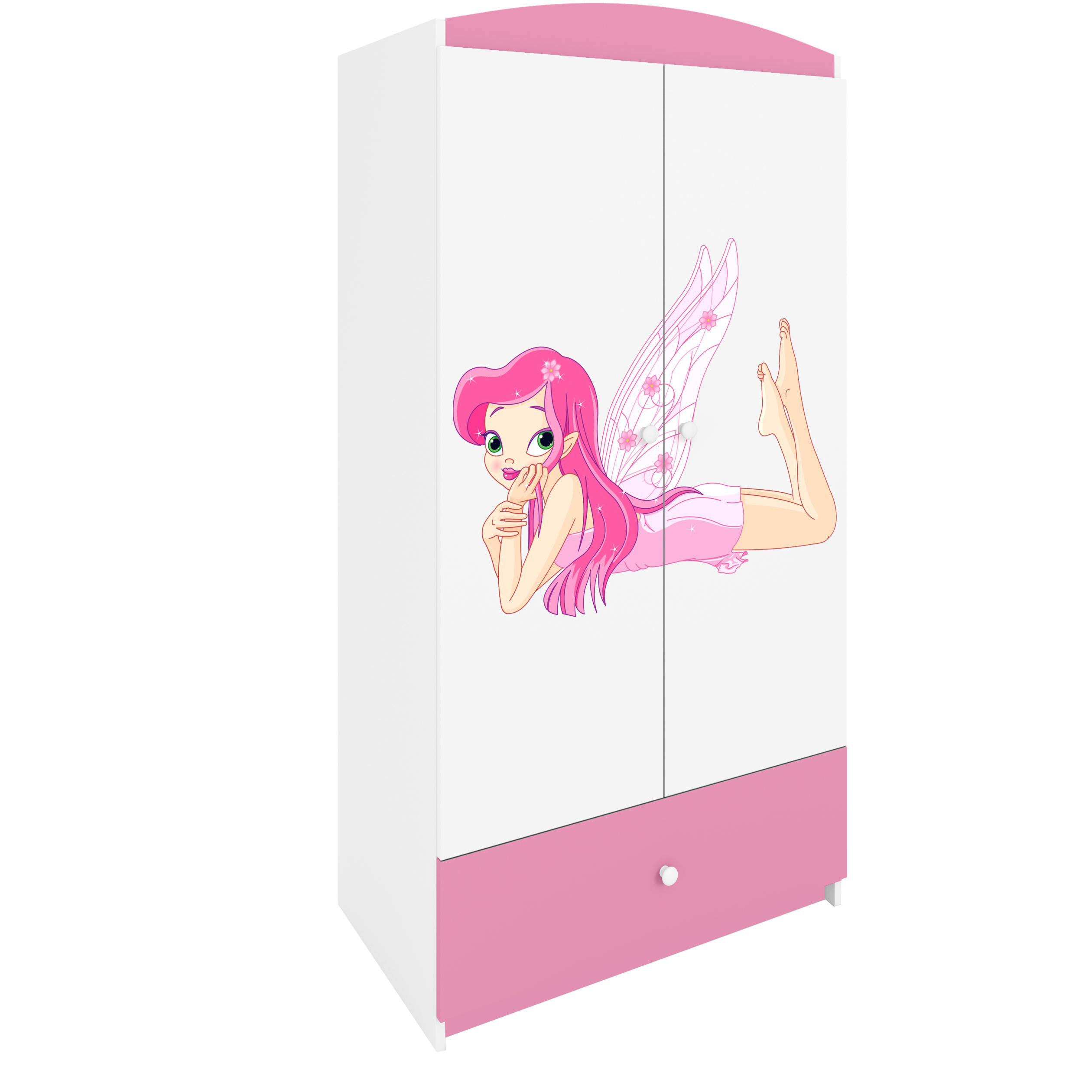KINDERKLEIDERSCHRANK Elfe II - Hellrosa, Holzwerkstoff (90/175/52cm) - RAUMHIRSCH FURNITURE
