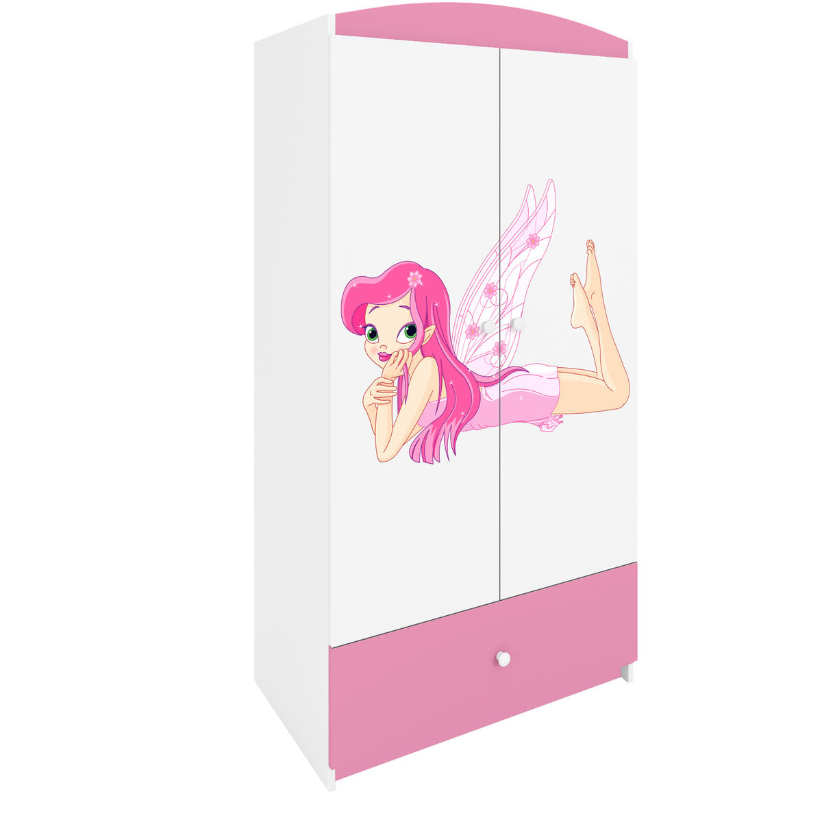 KINDERKLEIDERSCHRANK Elfe II - Hellrosa, Holzwerkstoff (90/175/52cm) - RAUMHIRSCH FURNITURE