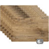 PLATZSETS 6er-Set Holz - Braun - Holzoptik 45x30 cm Tischset - Trüffeleichefarben, Kunststoff (0.3/45/30cm) - MuchoWow