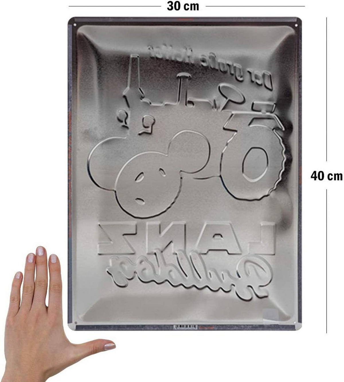 BLECHSCHILD 30/40 cm Lanz Bulldog - Multicolor, Metall (30/40/0.2cm) - Nostalgic-Art