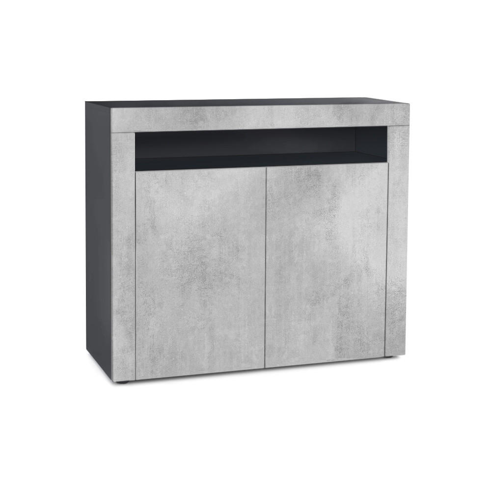 KOMMODE Valencia Beton Oxid Optik/ Beton Oxid Optik - Hellgrau, Holzwerkstoff (108/92/40cm) - Vladon