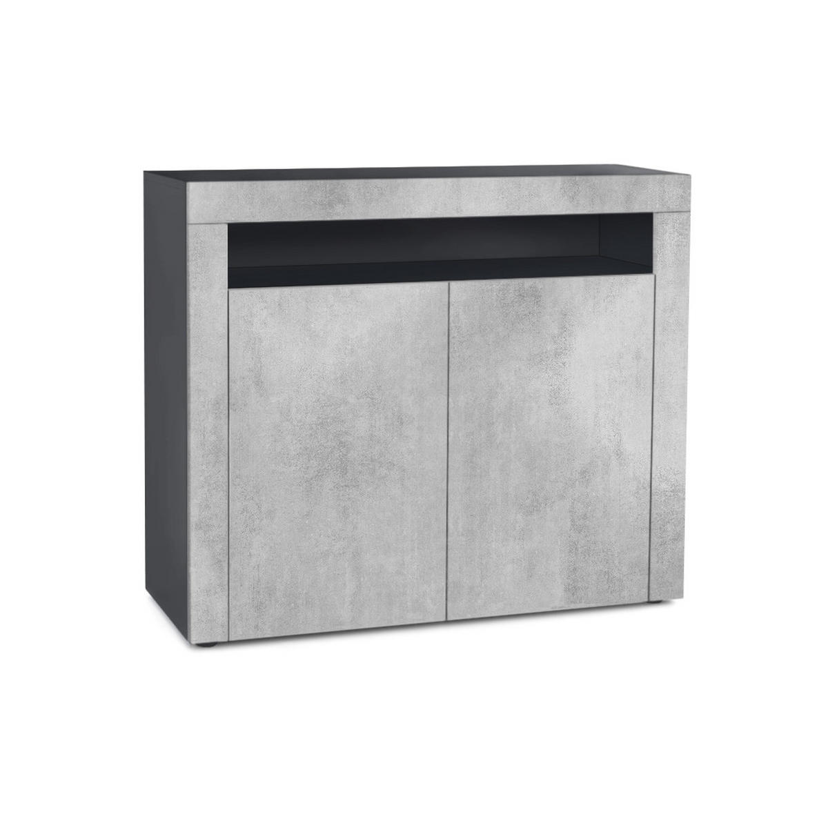 KOMMODE Valencia Beton Oxid Optik/ Beton Oxid Optik - Hellgrau, Holzwerkstoff (108/92/40cm) - Vladon