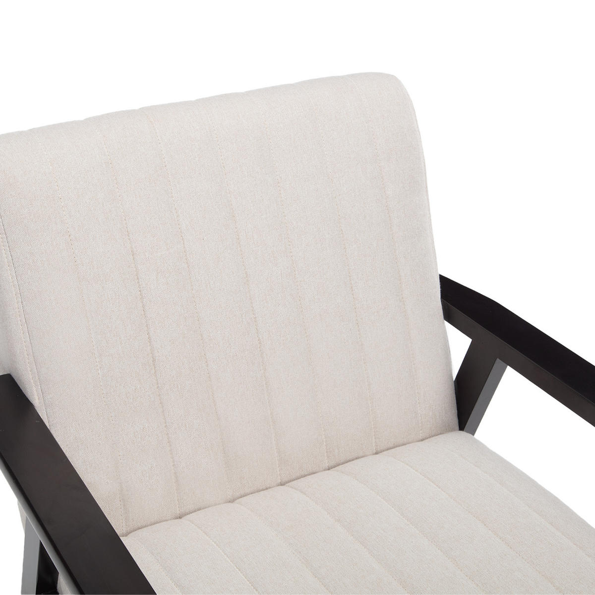 VINTAGE-HOLZSESSEL Erik beige Stoff - Beige/Dunkelbraun, Holz/Textil (65/75.5/75cm) - Sicaan