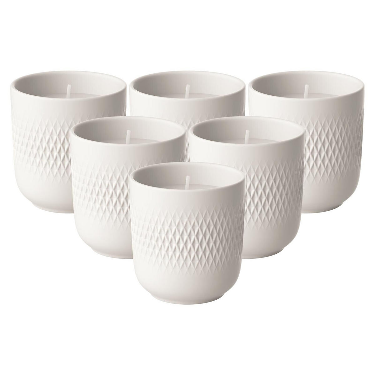 DUFTKERZEN PERLE SPARKLE Manufacture Collier Blanc weiß 6er Set - Weiß, Keramik (9cm) - Villeroy & Boch