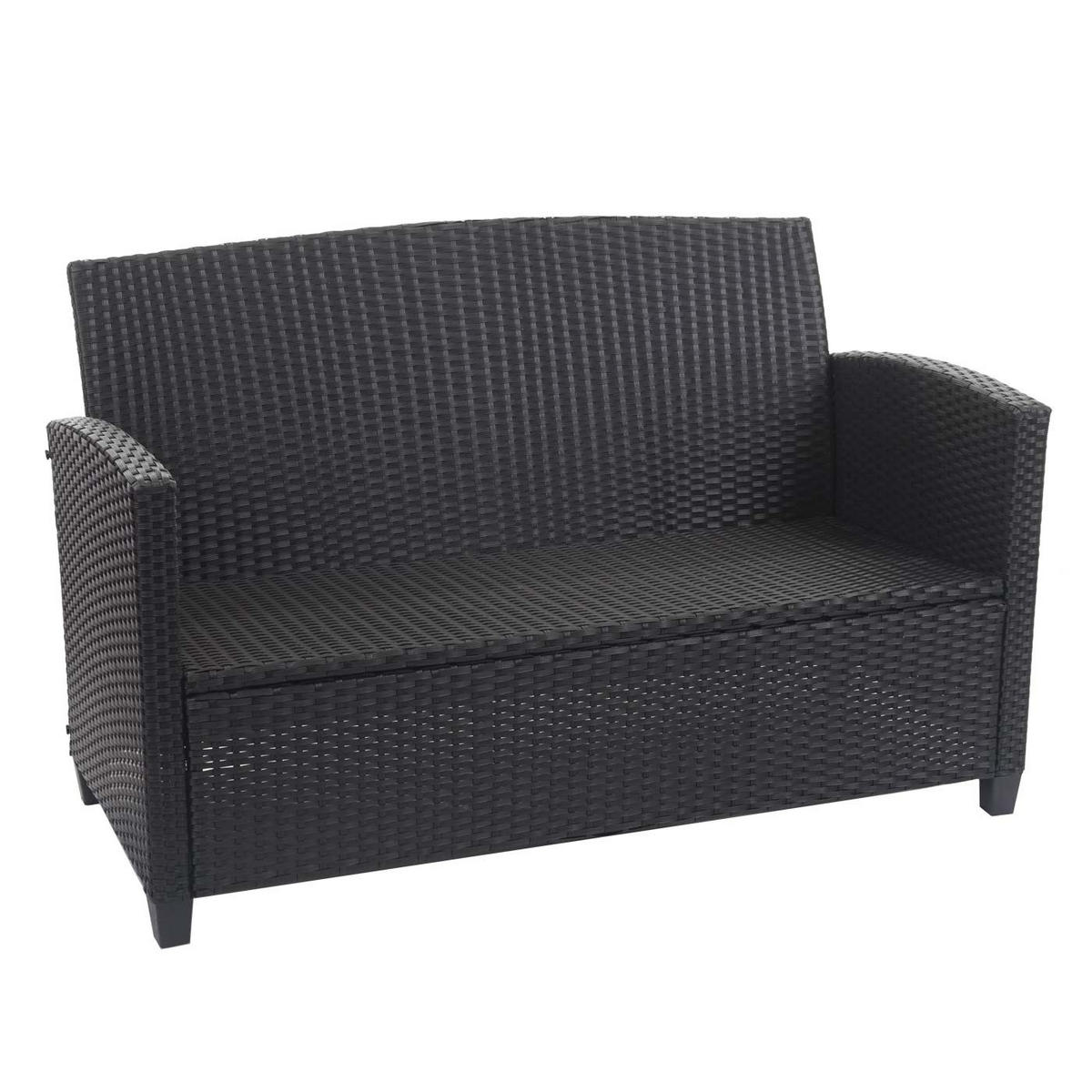 XXL POLY-RATTAN GARNITUR 4-TLG Anthrazit - Anthrazit, Kunststoff - MCW