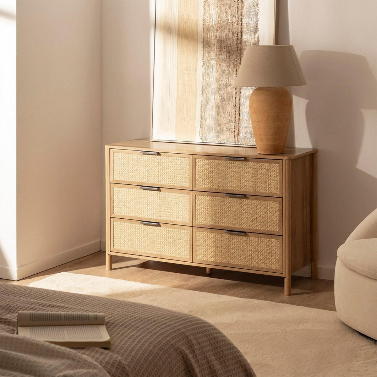 SCHUBLADENKOMMODE DOPPELTE Bent Natürlich 120 cm x 76 cm - Naturfarben, Holzwerkstoff (120/76/40cm) - Klast Home