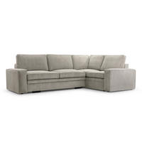 ECKSOFA L Form Treville Hellgrau 296/196/94 cm – Rechts, mit Bettkasten und Schlaffunktion - Hellgrau/Schwarz, Kunststoff/Textil (296/196cm) - AX Living
