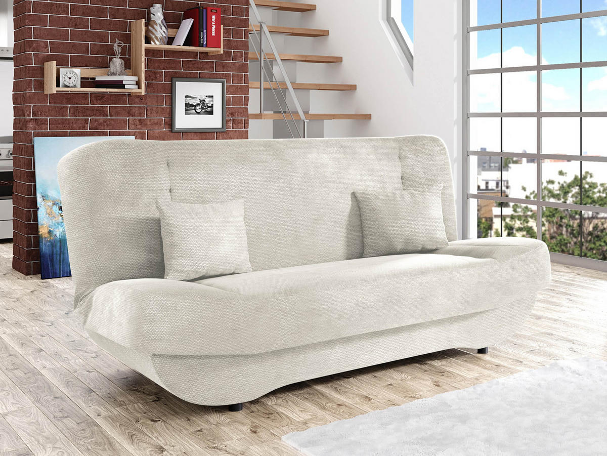 SCHLAFSOFA Pinto - Creme/Schwarz, Holzwerkstoff/Kunststoff (190/94/90cm) - MIRJAN24