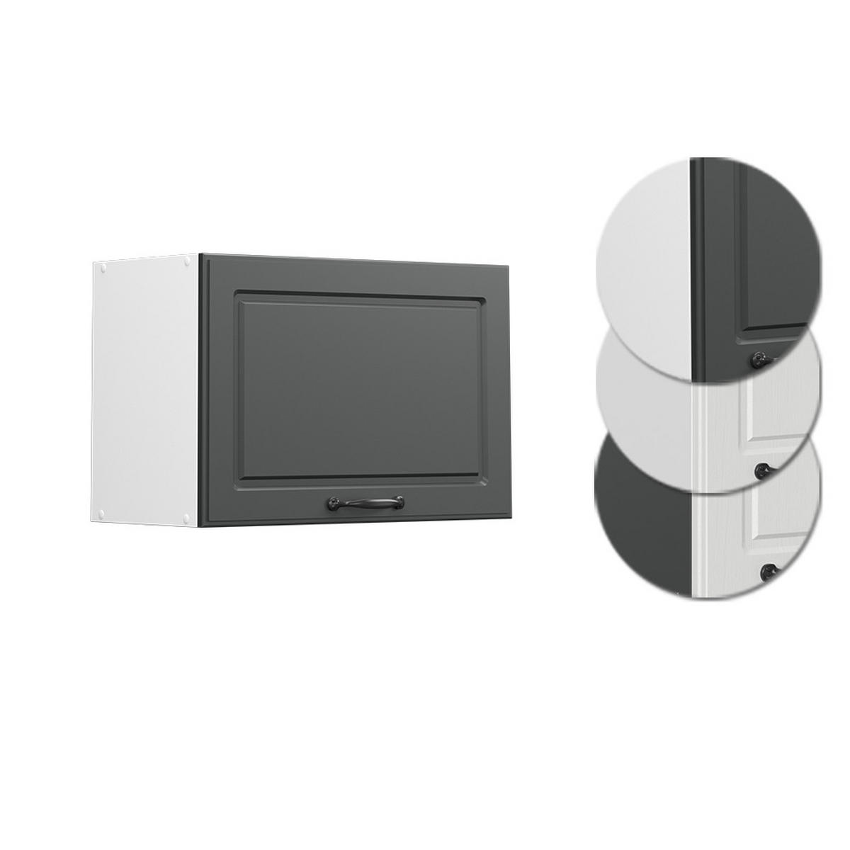 HÄNGESCHRANK R-Line Anthrazit Landhaus 60 cm Flach - Anthrazit/Weiß, Holzwerkstoff (60/40/31cm) - Vicco