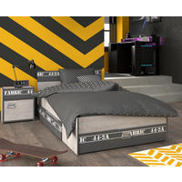 JUGENDZIMMER Set 4-tlg mit Gamingtisch Bett 90 x 200 Kommode - Chromfarben/Eschefarben, Holzwerkstoff/Kunststoff (99/87/207cm) - Parisot Meuble