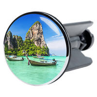 WASCHBECKENSTÖPSEL Thailand - Blau, Kunststoff/Metall (4/7/7cm) - Sanilo