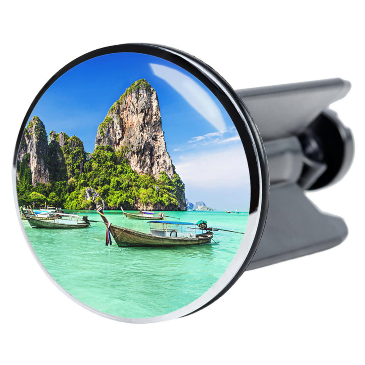 WASCHBECKENSTÖPSEL Thailand - Blau, Kunststoff/Metall (4/7/7cm) - Sanilo