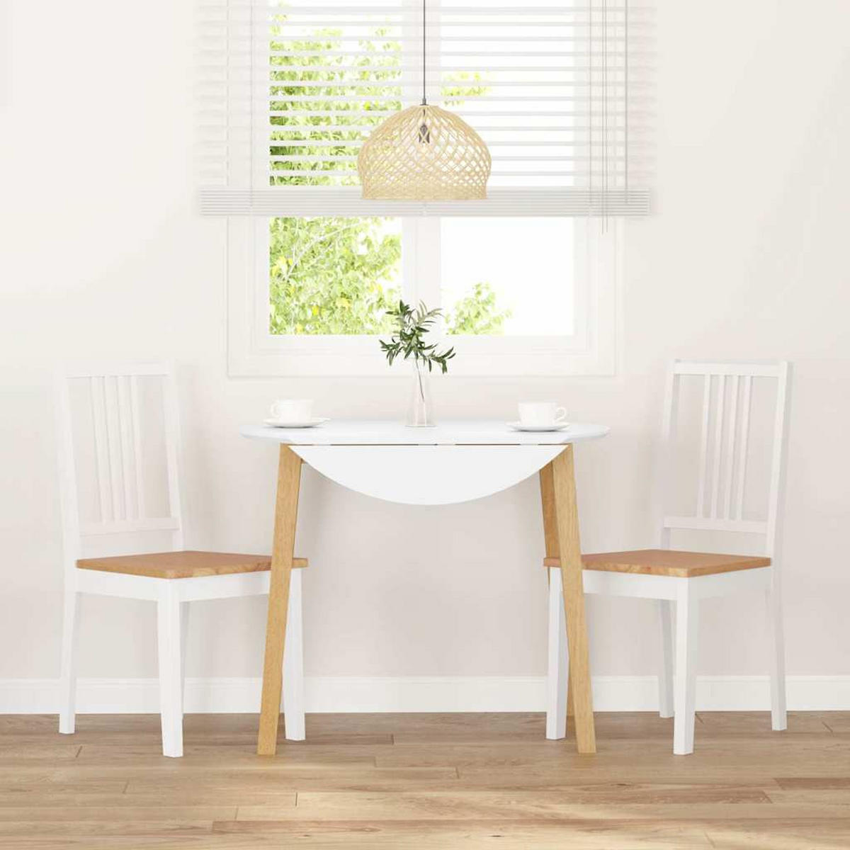 ESSZIMMERSTÜHLE 2 Stk. Weiß Massivholz Gummibaum 40*47.5*89cm - Weiß/Braun, Holz (40/89/47.5cm) - ZMH