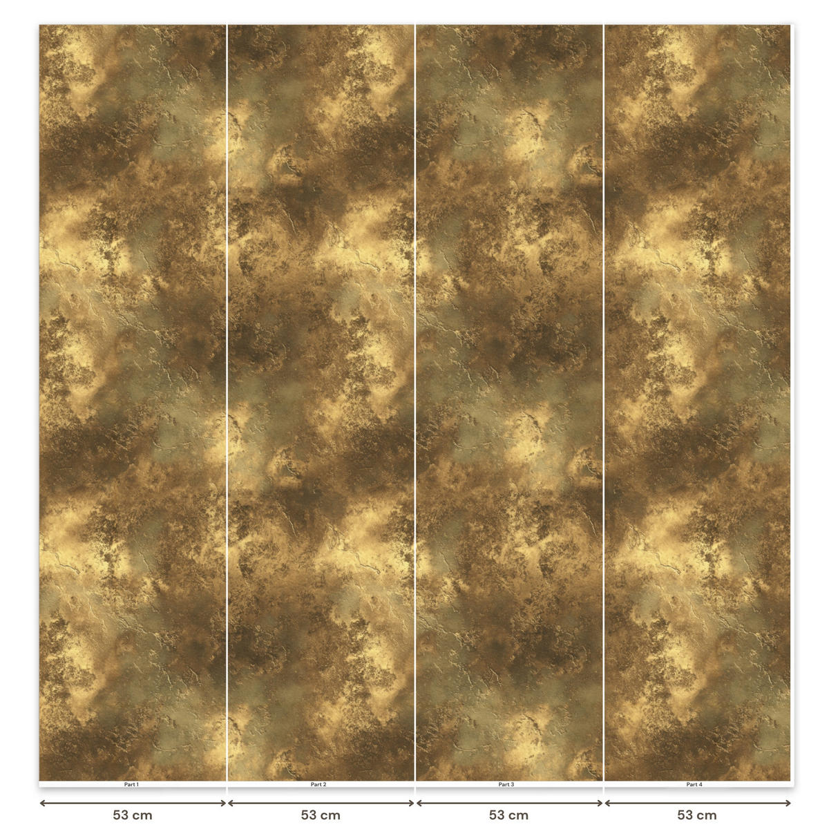 TAPETE - Antik - Metallic-Look - Gold - 200x200 cm - Messingfarben, Papier (200/200cm) - OnlyWow