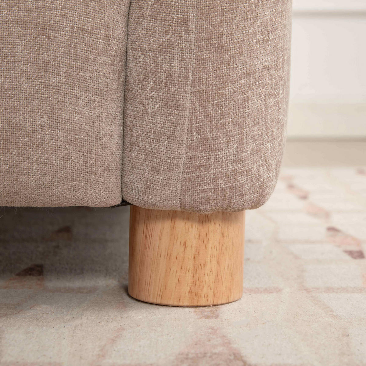 SOFA 3-Sitzer, Beige - Beige, Textil (101/88/231cm) - Oviala