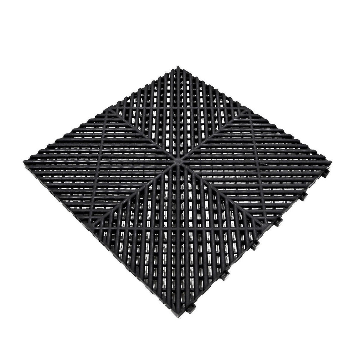 GARAGENBODENFLIESEN Belüftete x 225 mit Kanten – Schwarz - Schwarz, Kunststoff (40/1.8/40cm)